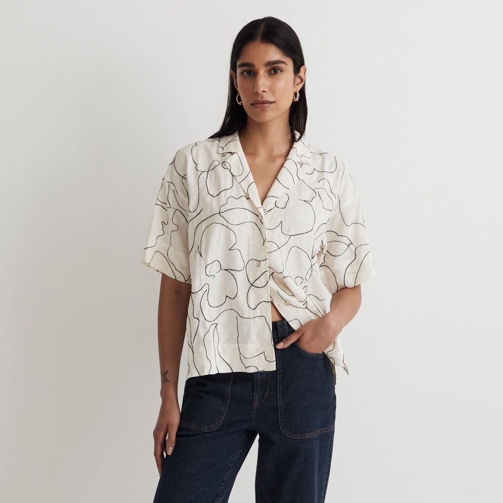 Madewell Embroidered Button-Up Camp Shirt